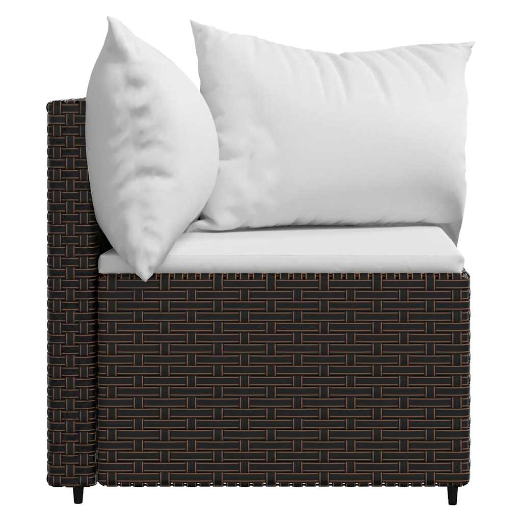3 részes barna polyrattan kerti ülőgarnitúra párnával 8