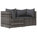 3 részes szürke polyrattan kerti ülőgarnitúra párnákkal 3