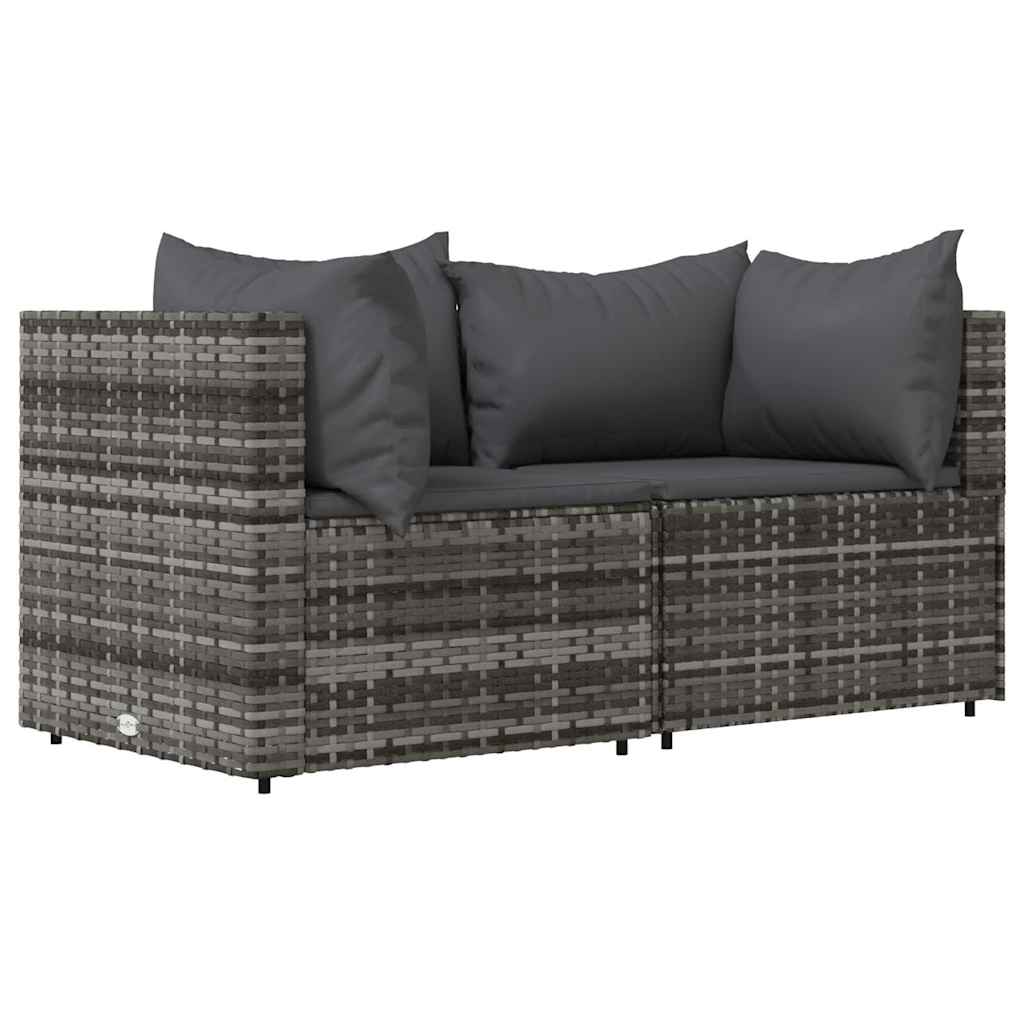 3 részes szürke polyrattan kerti ülőgarnitúra párnákkal 3