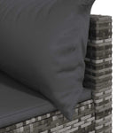 3 részes szürke polyrattan kerti ülőgarnitúra párnákkal 8