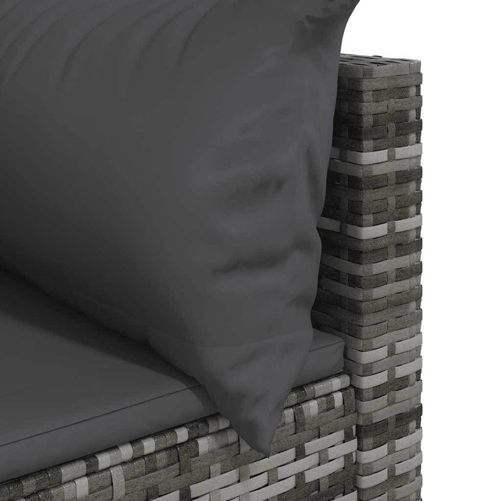 3 részes szürke polyrattan kerti ülőgarnitúra párnákkal 8