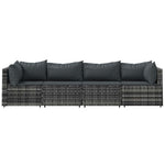 4 részes szürke polyrattan kerti ülőgarnitúra párnákkal 3