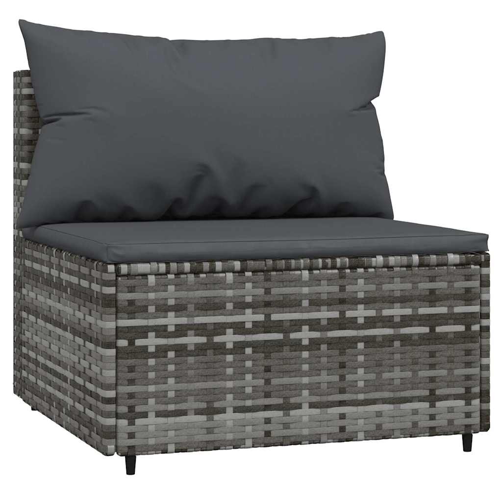 4 részes szürke polyrattan kerti ülőgarnitúra párnákkal 5