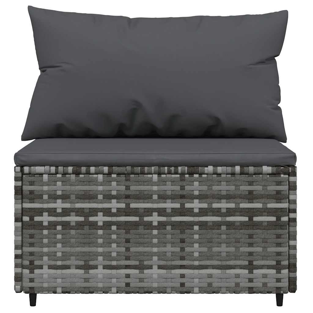 4 részes szürke polyrattan kerti ülőgarnitúra párnákkal 6