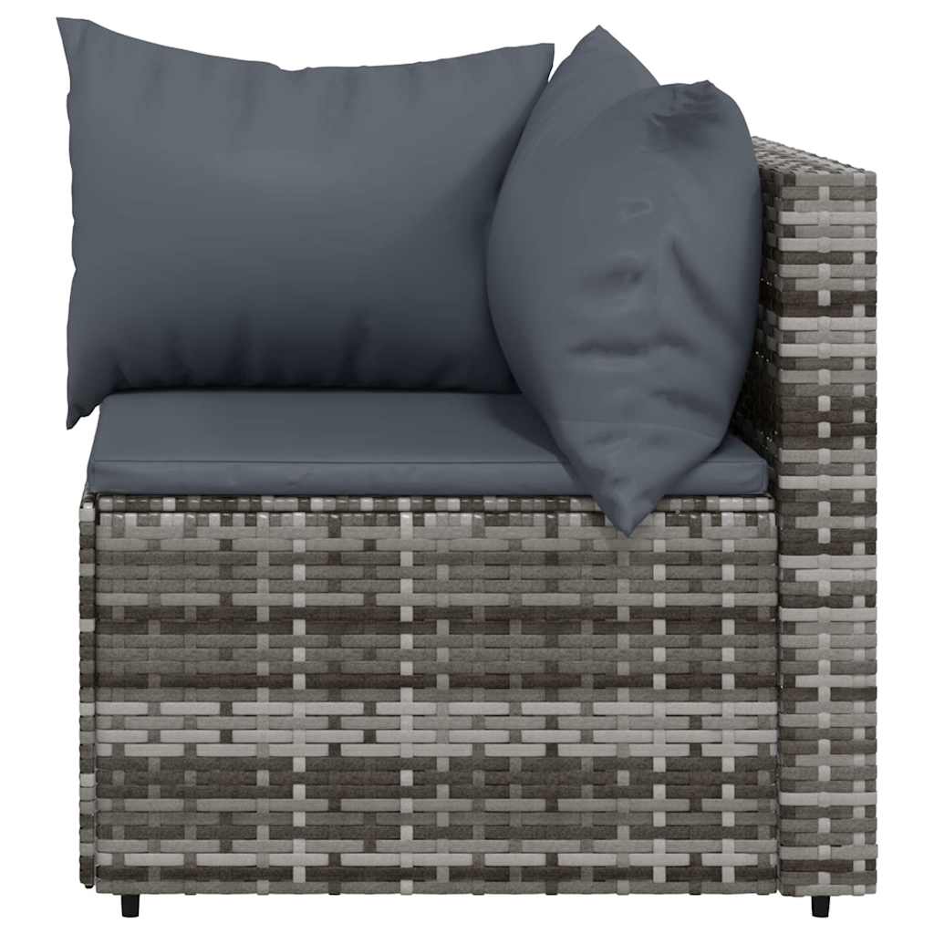 4 részes szürke polyrattan kerti ülőgarnitúra párnákkal 7