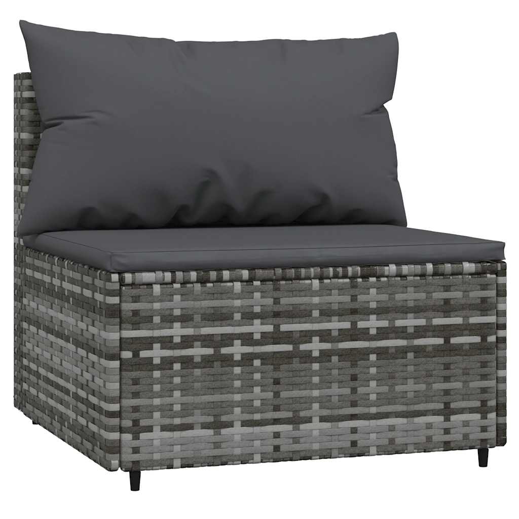 3 részes szürke polyrattan kerti ülőgarnitúra párnákkal 4