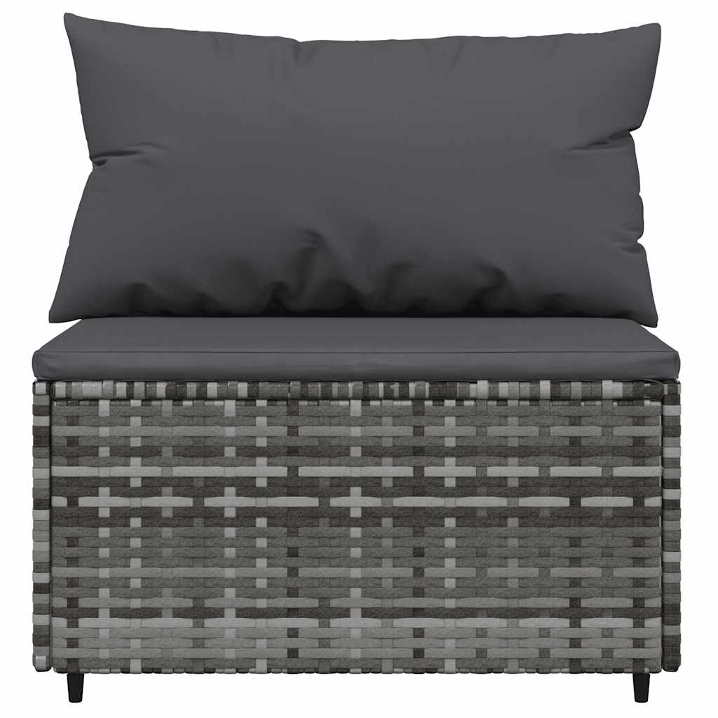 3 részes szürke polyrattan kerti ülőgarnitúra párnákkal 5