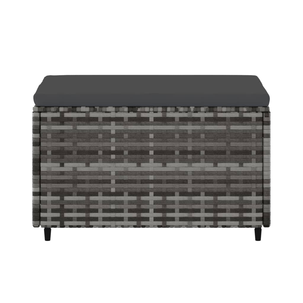 2 db szürke polyrattan kerti lábtartó párnával 5