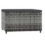 2 db szürke polyrattan kerti lábtartó párnával 6