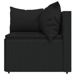 3 részes fekete polyrattan kerti ülőgarnitúra párnákkal 7