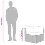 3 részes fekete polyrattan kerti ülőgarnitúra párnákkal 10
