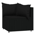 4 részes fekete polyrattan kerti ülőgarnitúra párnákkal 4