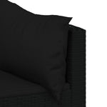 4 részes fekete polyrattan kerti ülőgarnitúra párnákkal 6
