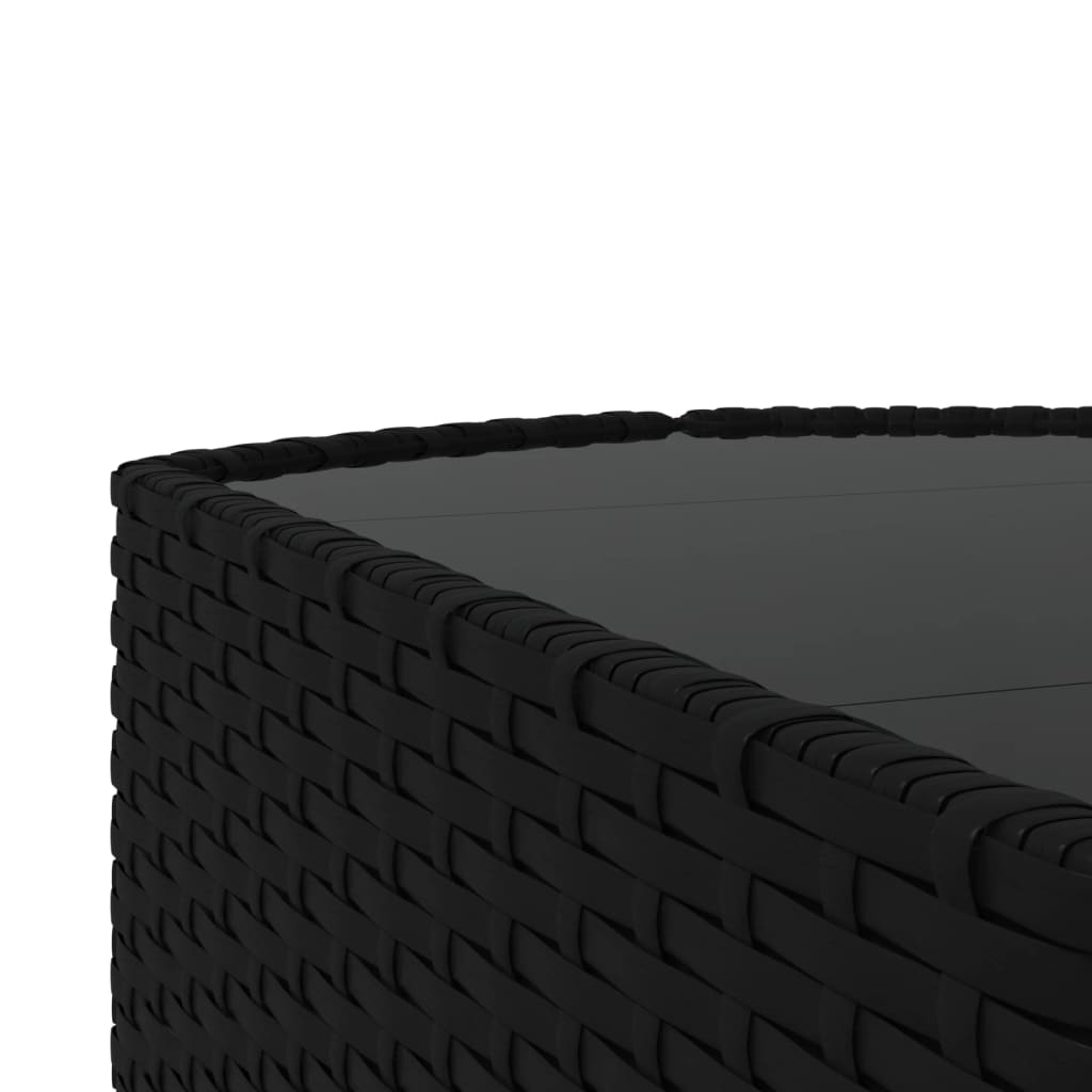 4 részes fekete polyrattan kerti ülőgarnitúra párnákkal 9