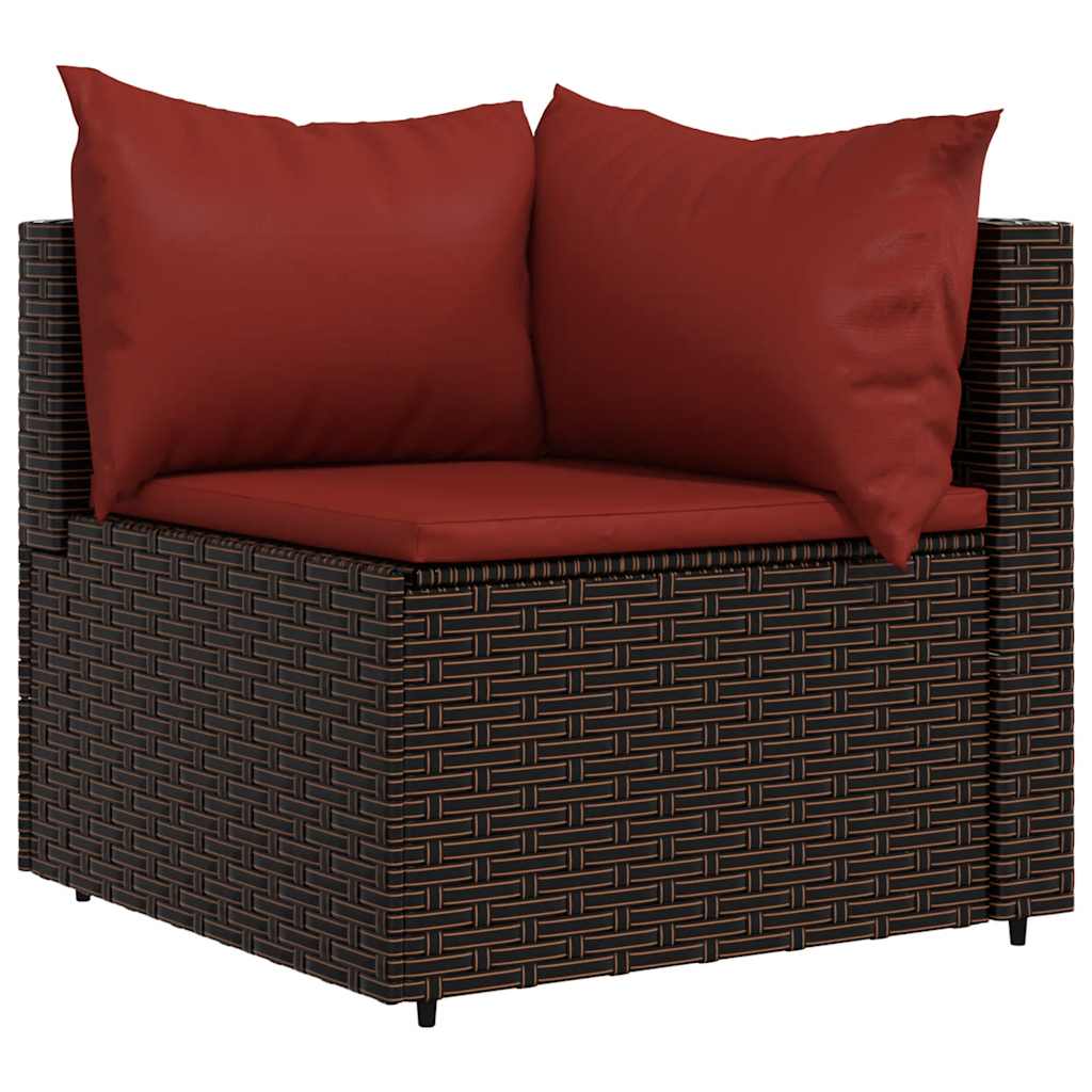 4 részes barna polyrattan kerti ülőgarnitúra párnákkal 4