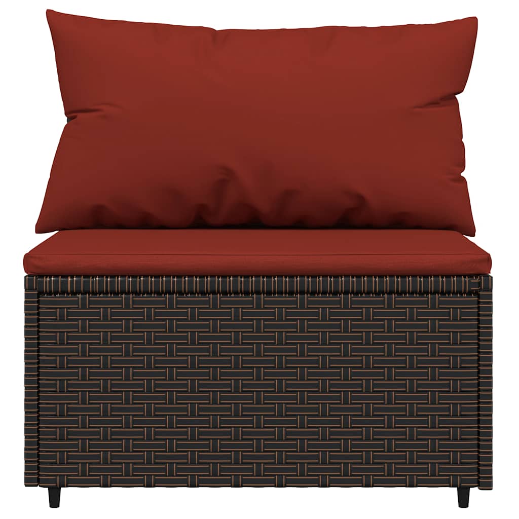 4 részes barna polyrattan kerti ülőgarnitúra párnákkal 6