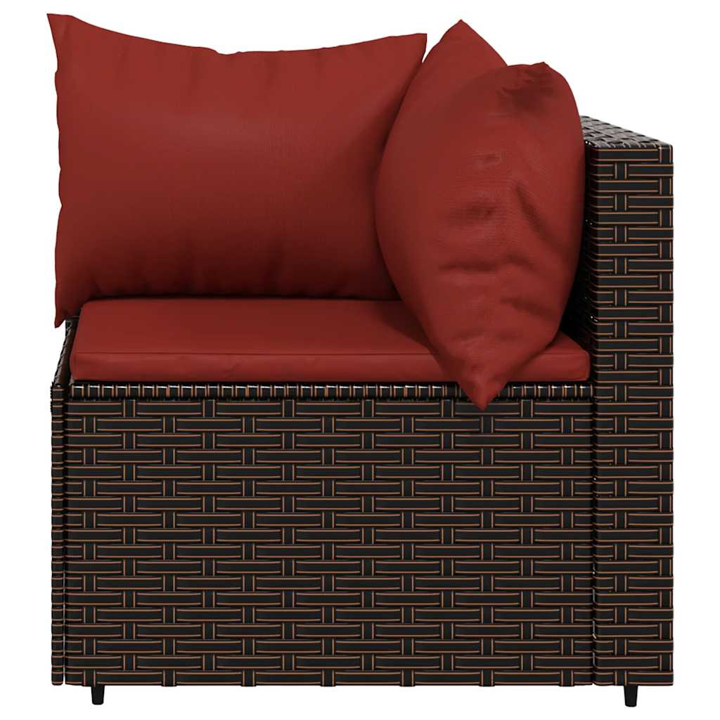 4 részes barna polyrattan kerti ülőgarnitúra párnákkal 7