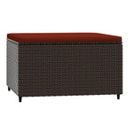 2 db barna polyrattan kerti lábtartó párnával 3