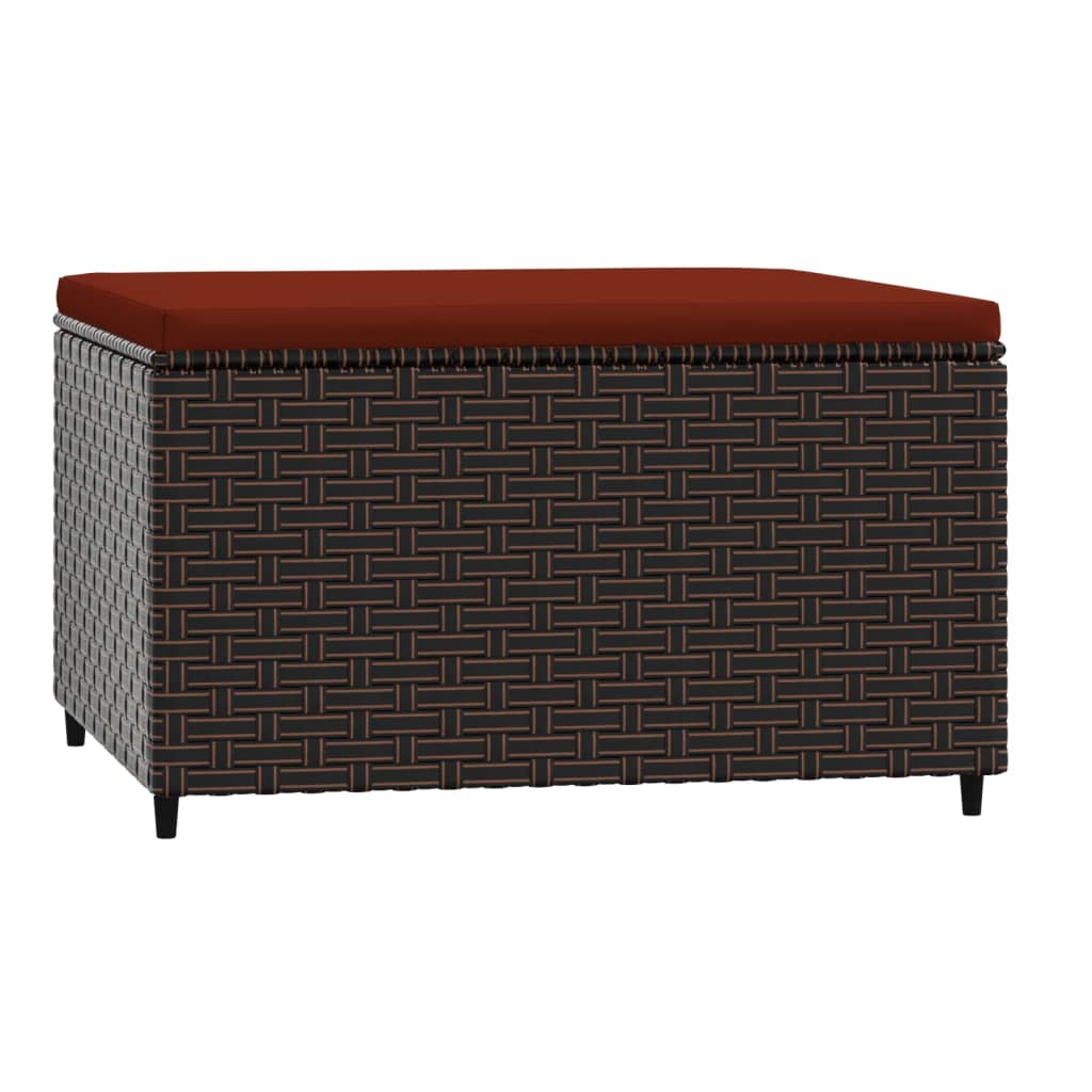 2 db barna polyrattan kerti lábtartó párnával 3