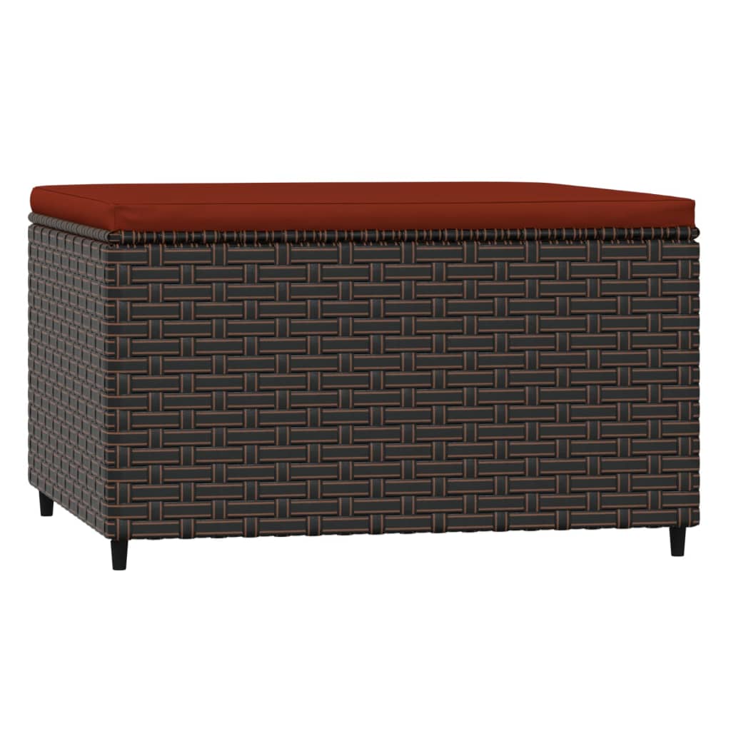 2 db barna polyrattan kerti lábtartó párnával 6