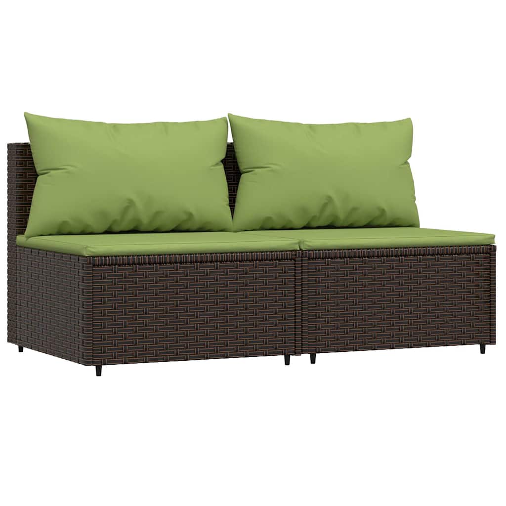 3 részes barna polyrattan kerti ülőgarnitúra párnával 3