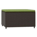 2 db barna polyrattan kerti lábtartó párnával 3