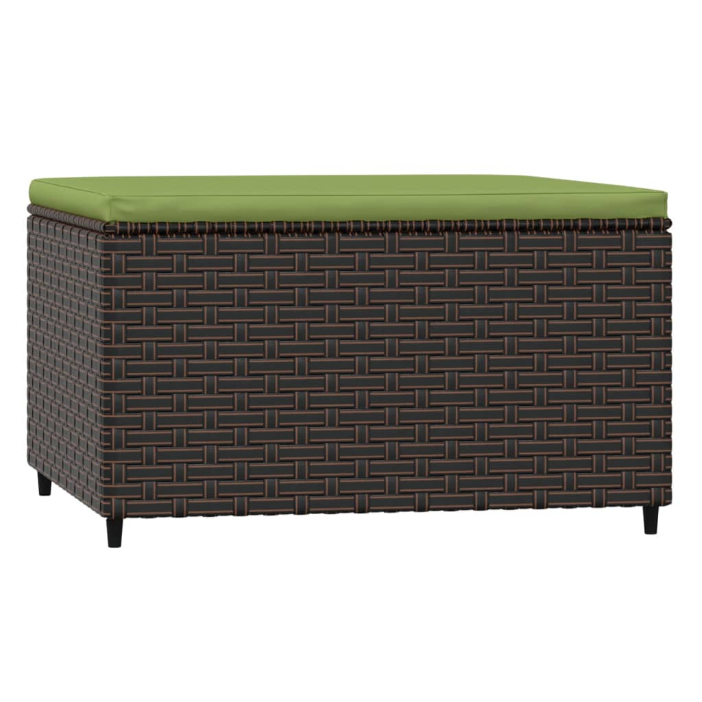 2 db barna polyrattan kerti lábtartó párnával 3