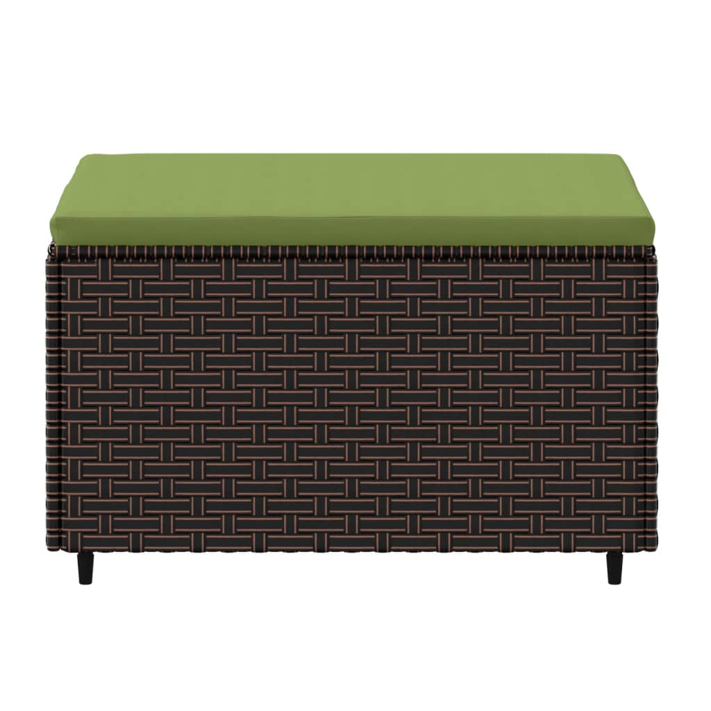 2 db barna polyrattan kerti lábtartó párnával 5