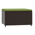 2 db barna polyrattan kerti lábtartó párnával 6