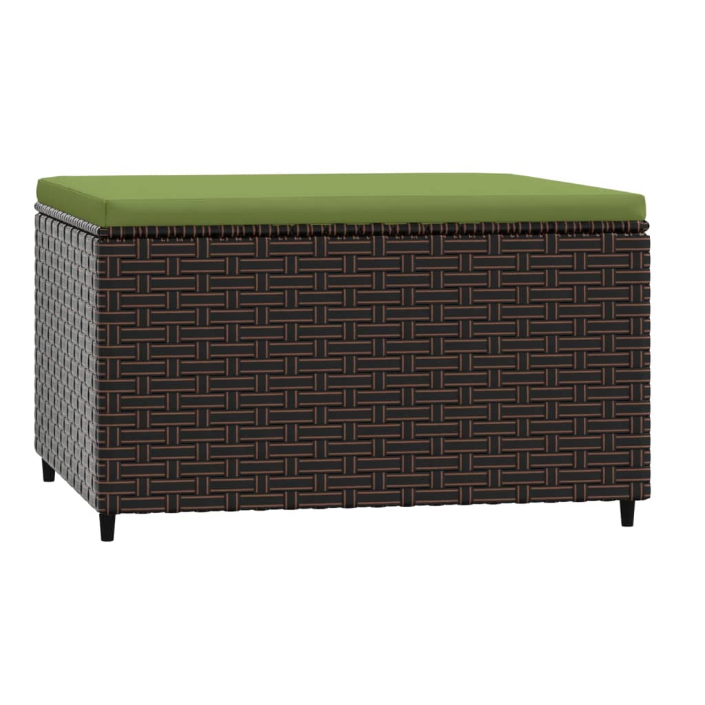 2 db barna polyrattan kerti lábtartó párnával 6