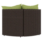 2 db barna polyrattan kerti sarokkanapé párnákkal 6