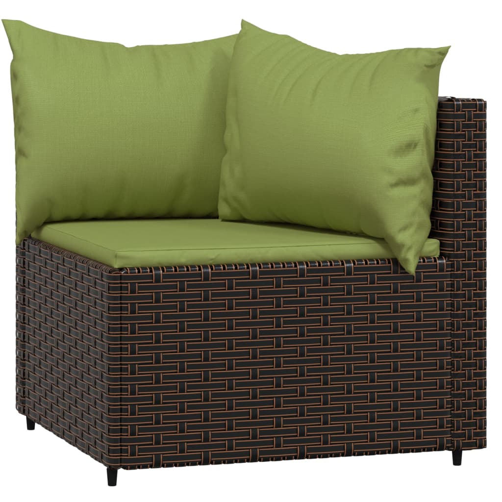 4 részes barna polyrattan kerti ülőgarnitúra párnákkal 4