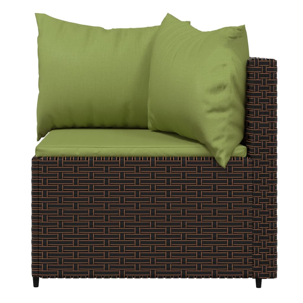 4 részes barna polyrattan kerti ülőgarnitúra párnákkal 5