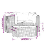 4 részes barna polyrattan kerti ülőgarnitúra párnákkal 11