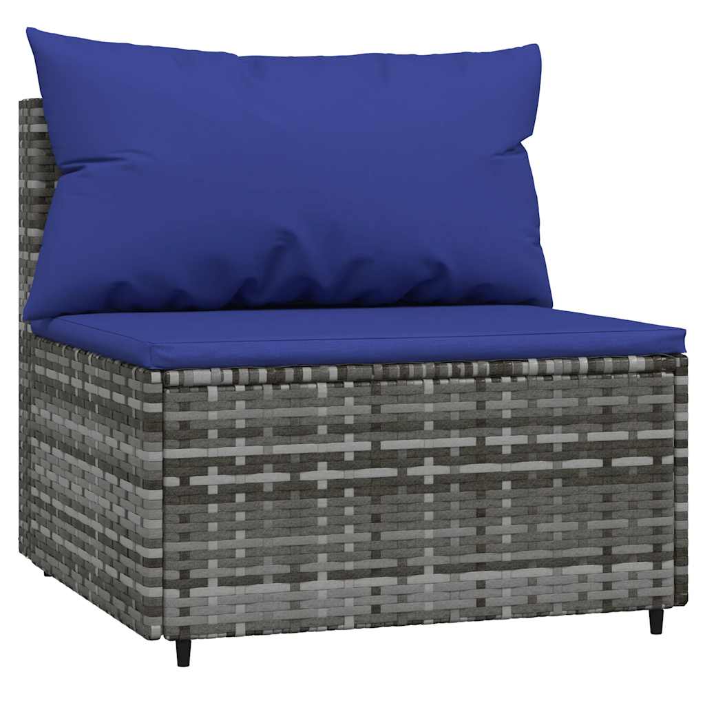 3 részes szürke polyrattan kerti ülőgarnitúra párnákkal 5