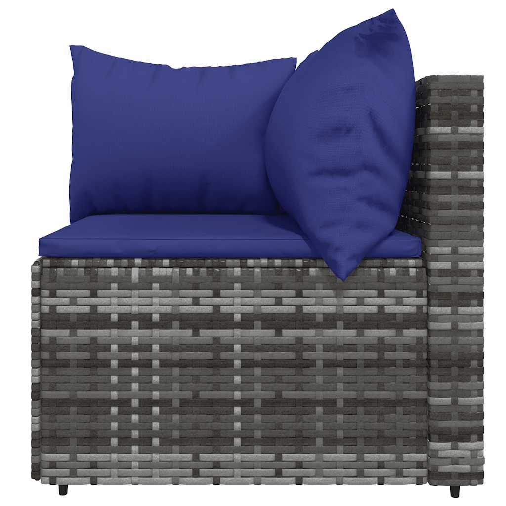 3 részes szürke polyrattan kerti ülőgarnitúra párnákkal 7
