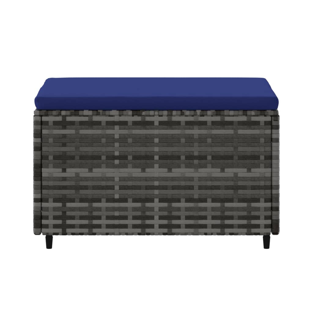 Szürke polyrattan kerti lábtartó párnával 4