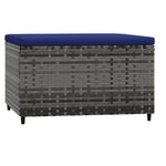 Szürke polyrattan kerti lábtartó párnával 5