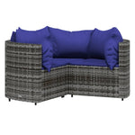 4 részes szürke polyrattan kerti ülőgarnitúra párnákkal 3