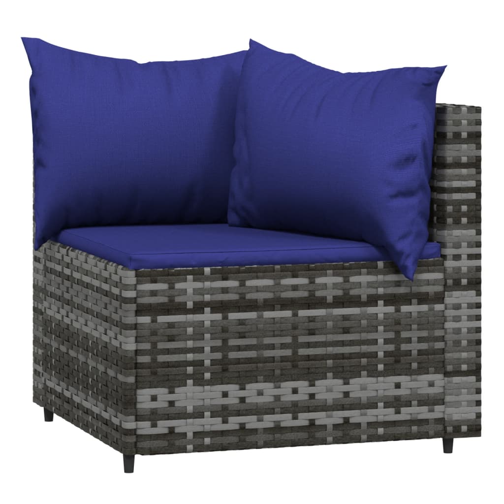 4 részes szürke polyrattan kerti ülőgarnitúra párnákkal 4