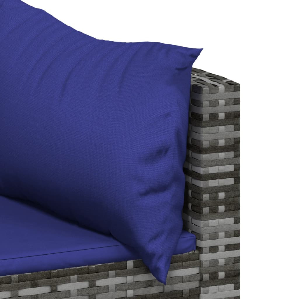 4 részes szürke polyrattan kerti ülőgarnitúra párnákkal 6