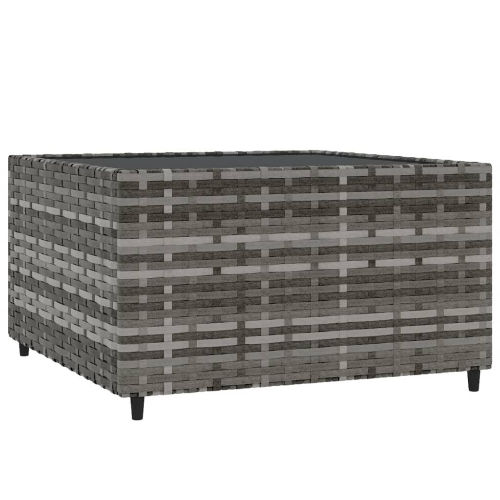 Szürke polyrattan négyzet alakú kerti dohányzóasztal 50x50x30cm 2