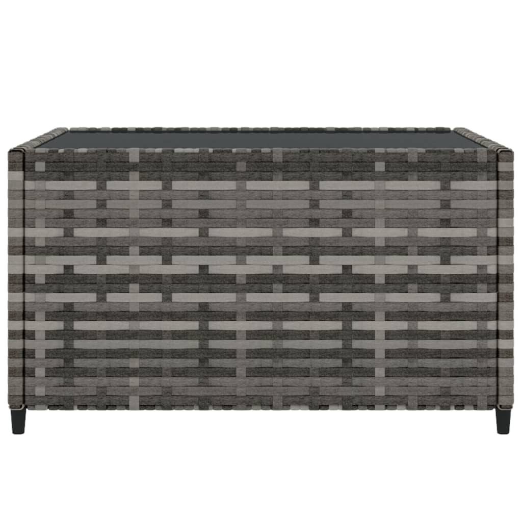 Szürke polyrattan négyzet alakú kerti dohányzóasztal 50x50x30cm 3