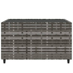 Szürke polyrattan négyzet alakú kerti dohányzóasztal 50x50x30cm 4