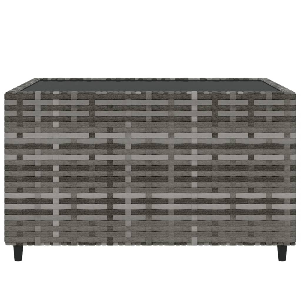 Szürke polyrattan négyzet alakú kerti dohányzóasztal 50x50x30cm 4