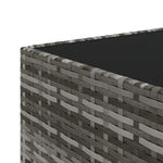 Szürke polyrattan négyzet alakú kerti dohányzóasztal 50x50x30cm 5