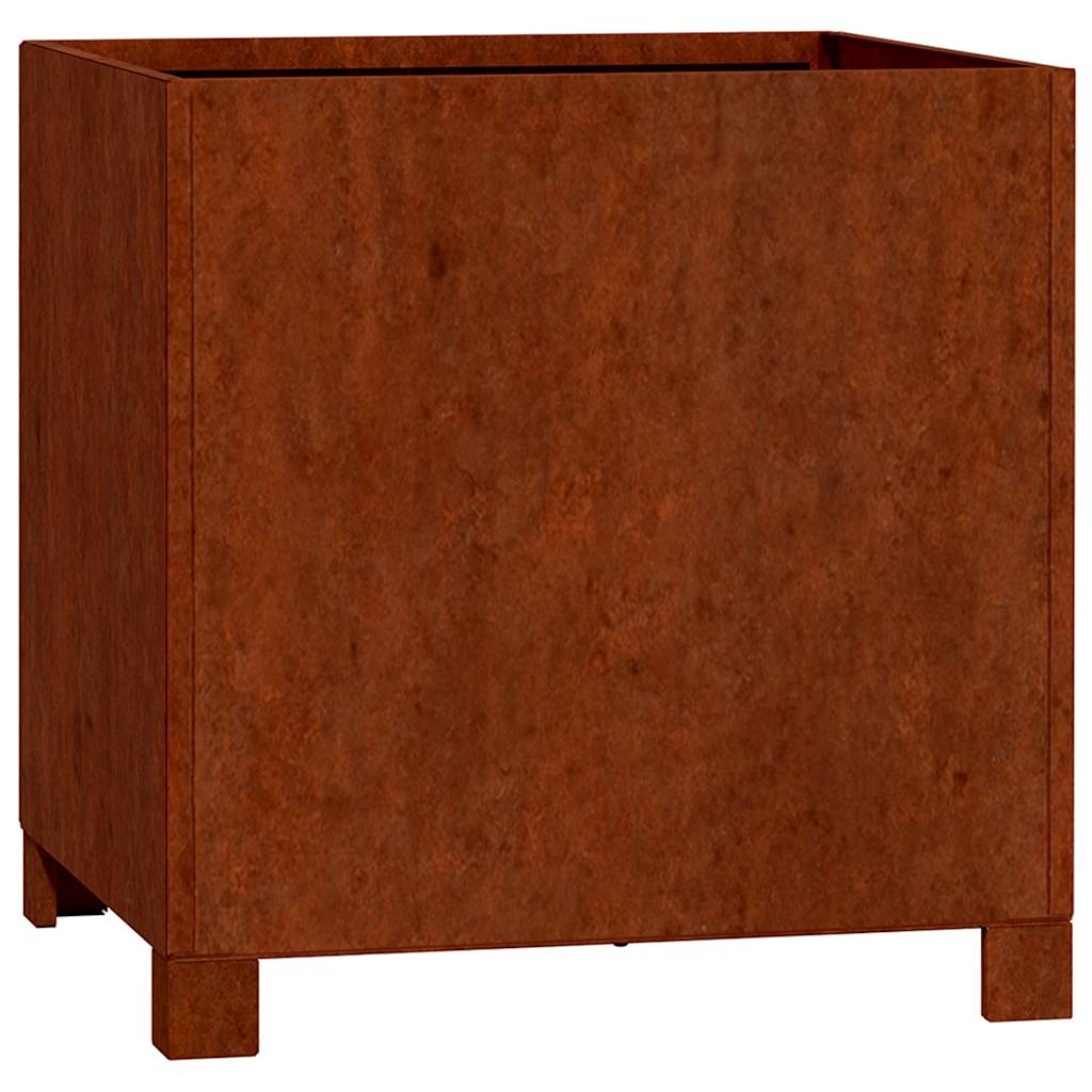 Rozsda színű corten acél növénytartó lábbal 40 x 40 x 40 cm 2