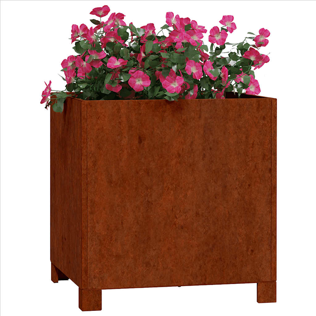 Rozsda színű corten acél növénytartó lábbal 40 x 40 x 40 cm 3