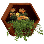 2 db rozsda színű corten acél fali növénytartó 30 x 10 x 25 cm 3