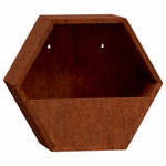 2 db rozsda színű corten acél fali növénytartó 30 x 10 x 25 cm 5